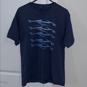 National Corvette Museum Print Stingray Cotton Blue Tee T shirt L Slim